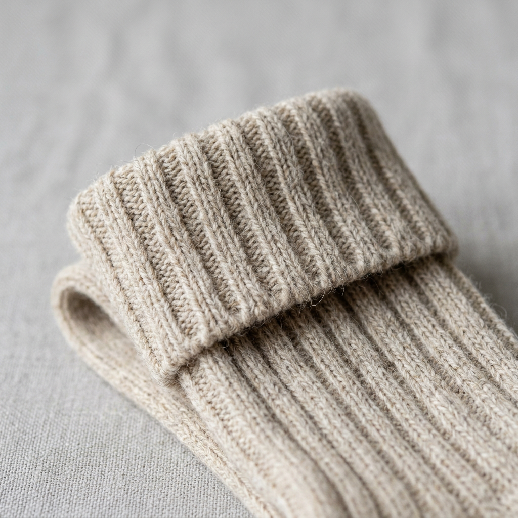 AI concept: women's winter socks cuff and knit detail