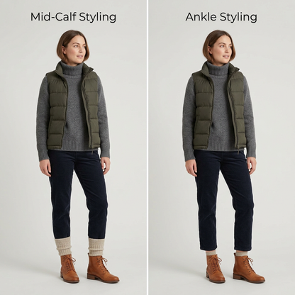 AI concept: mid-calf and ankle socks styling comparison